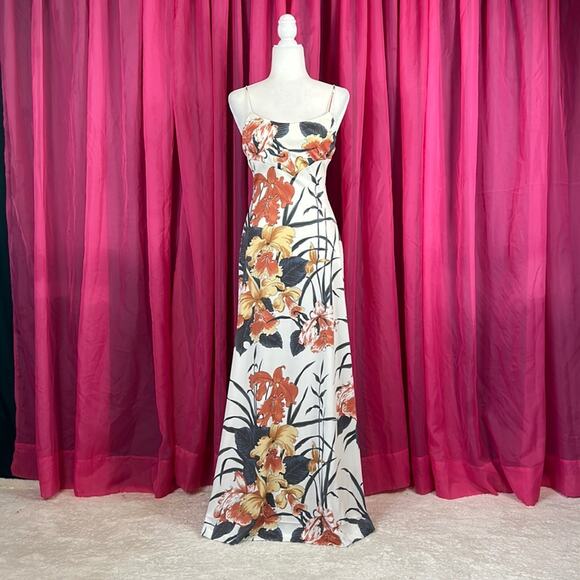Unbranded Dresses & Skirts - Vintage 70s white floral print a line maxi dress, size small